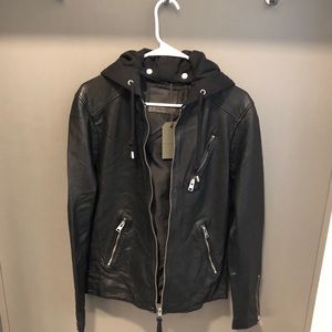 ALLSAINTS HARWOOD LEATHER BIKER JACKET